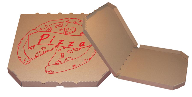 Obrázek z Pizza krabice, 35 cm, hnědo hnědá s potiskem 