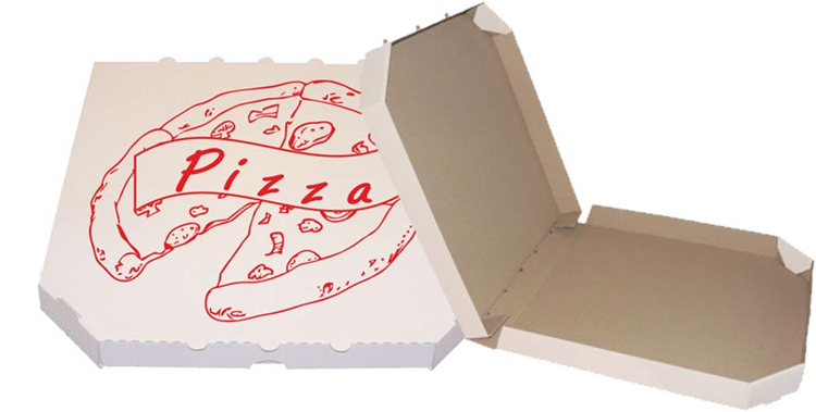 Obrázek z Pizza krabice, 32 cm, bílo hnědá s potiskem 